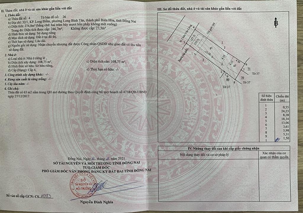 Bán nhà mặt đường kinh doanh tốt, 274m2 full thổ cư sổ hồng riêng