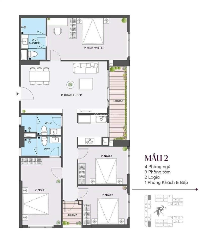 Chuyển công tác tôi bán gấp căn góc 4 phòng ngủ, tầng trung chung cư the wisteria