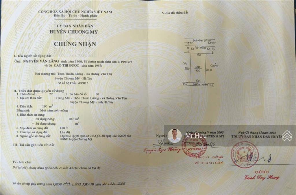 100m full  mặt tiền 5m  mặt đường liên xã  chỉ 2.x tỷ