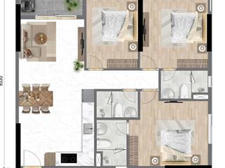 Căn hộ bcons newsky hướng view sông sài gòng , hồ gương xanh . căn góc thoáng mát