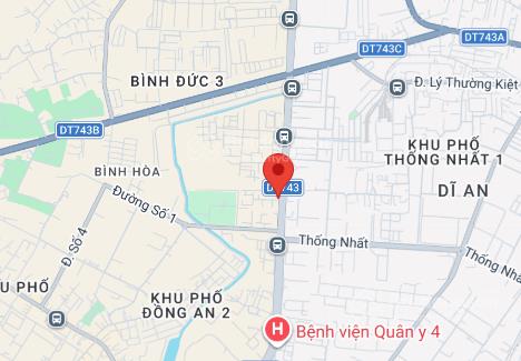 Cần bán đất mặt tiền đt743 thành phố dĩ an