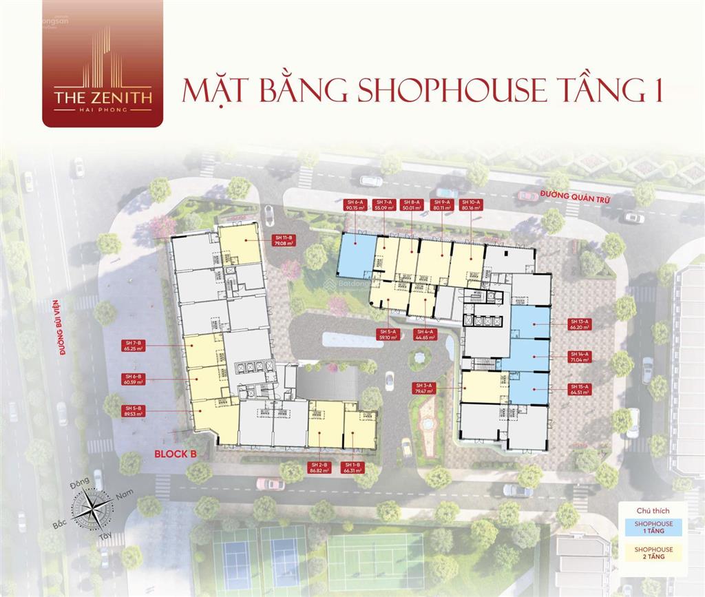 Bán shophouse the zenith hải phòng, 3,959 tỷ diện tích 90m2