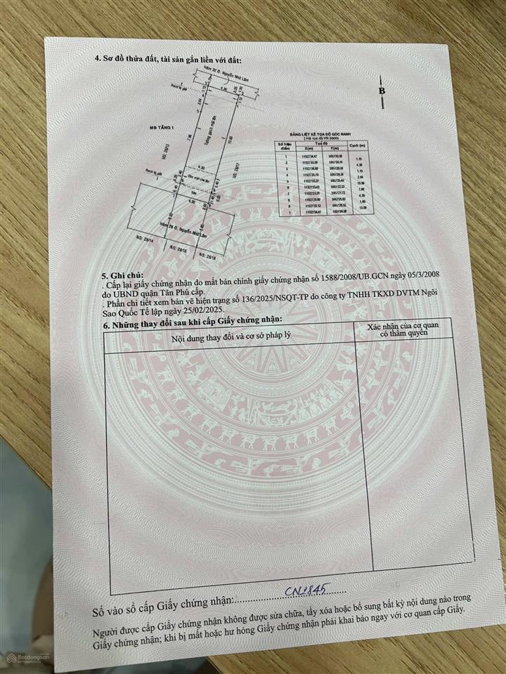 Cần ban nhà 69m2(4,3 x 16). nỡ hậu
gần mặt tiền. đường thông rộng 7m