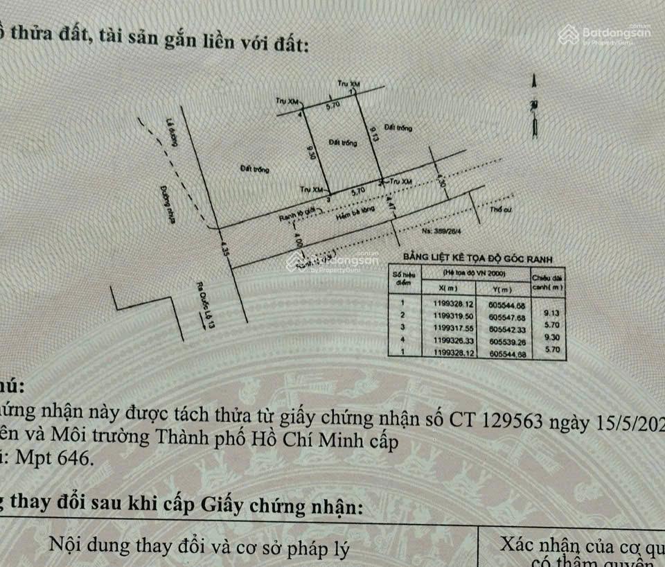 Cần bán lô đất hẻm 389 đinh thị thi 52,5m2 hẻm oto né nhau giá 6,6 tỷ