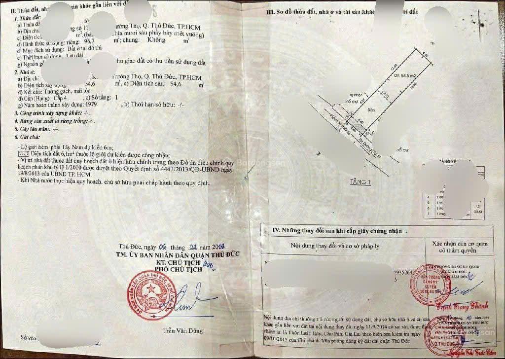 Gấp! hiếm  chủ nhiệt bán giảm 1 tỷ. còn 5,9 tỷ. cạnh chợ thủ đức  hxh trường thọ  97m2  2tầng