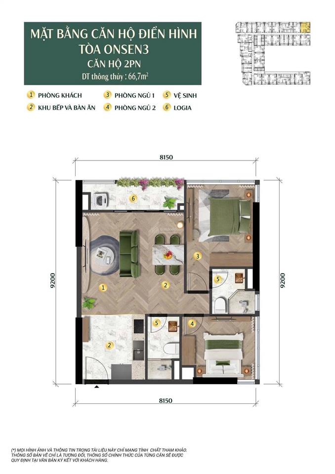 Chỉ 3.8 tỷ sở hữu căn hộ 2pn diện tích 67m² toà onsen 3  charmora city nha trang