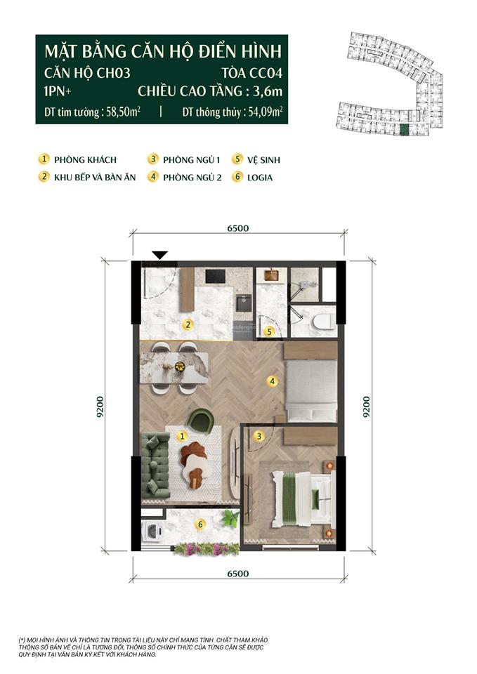Căn view nội khu đẹp, giá ngoại giao chỉ hơn 3 tỷ gần 58m2 sở hữu lâu dài tại charmora city