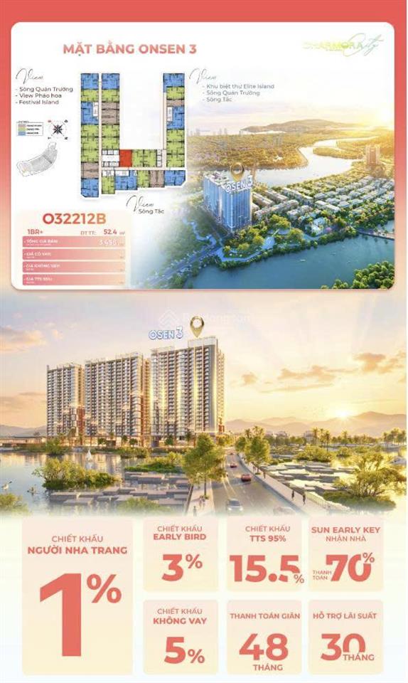 Căn view nội khu đẹp, giá ngoại giao chỉ hơn 3 tỷ gần 58m2 sở hữu lâu dài tại charmora city