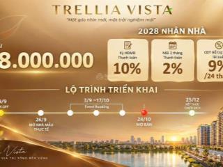 Ra mắt tháp tc3 trellia vista giá từ 68 triệu/m, chỉ 10% ký hđmb tt nhẹ 2% đến khi nhận nhà