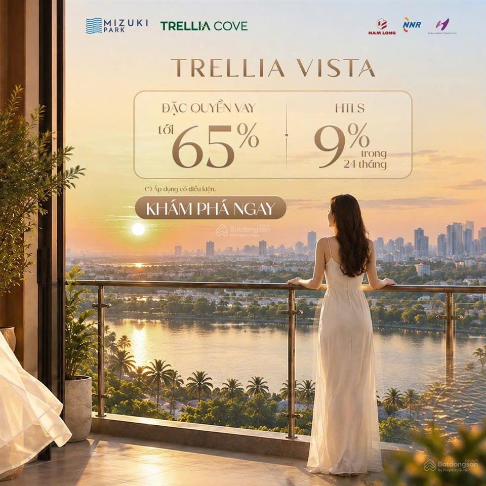 Căn hộ view sông mizuki park  tháp trellia vista, 3pn góc số lượng ít mua trực tiếp cđt nam long