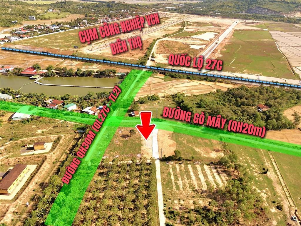 Bán lô đất có tiềm năng tăng giá, nhu cầu ở và đầu tư, đối diện khu công nghiệp diên thọ 200m