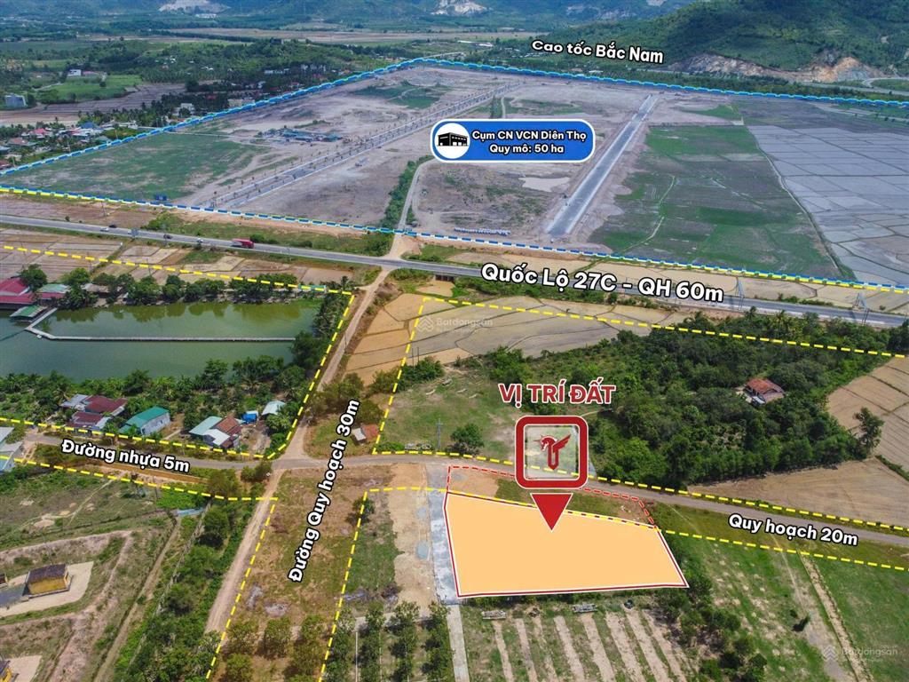 Lô đất với vị trí đối diện cụm công nghiệp diên thọ chỉ 920tr