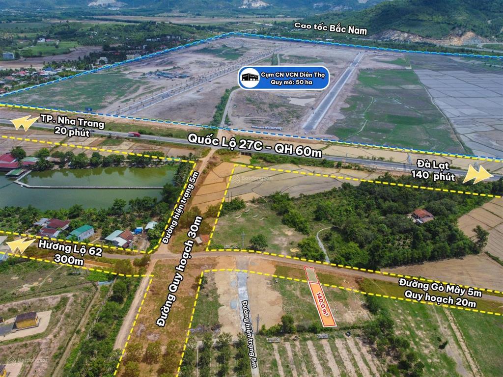 Lô đất với vị trí đối diện cụm công nghiệp diên thọ chỉ 920tr