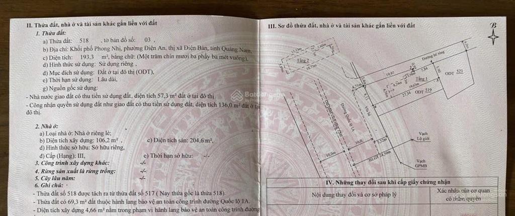 Bán nhà 2 tầng, 2 mặt tiền quốc lộ 1a đoạn gần bệnh viện vĩnh đức.