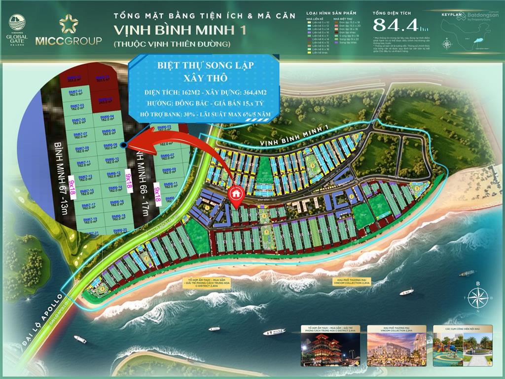 Biệt thự vip song lập 162m2, xây thô giá "allin" chỉ 15,x tỷ vinhomes global gate hạ long
