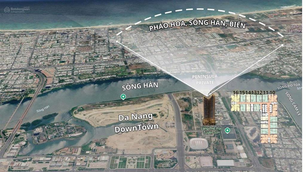 Ôi 65triệu/m2 căn hộ trung tâm hải châu  peninsula privatie,sát tòa 69 tầng của sun,bên cạnh lotte