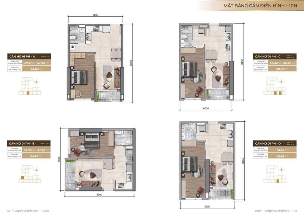 Bán căn hộ 1pn tại legacy 66, 6 tỷ vnd, 53m2, giá ưu đãi chính chủ