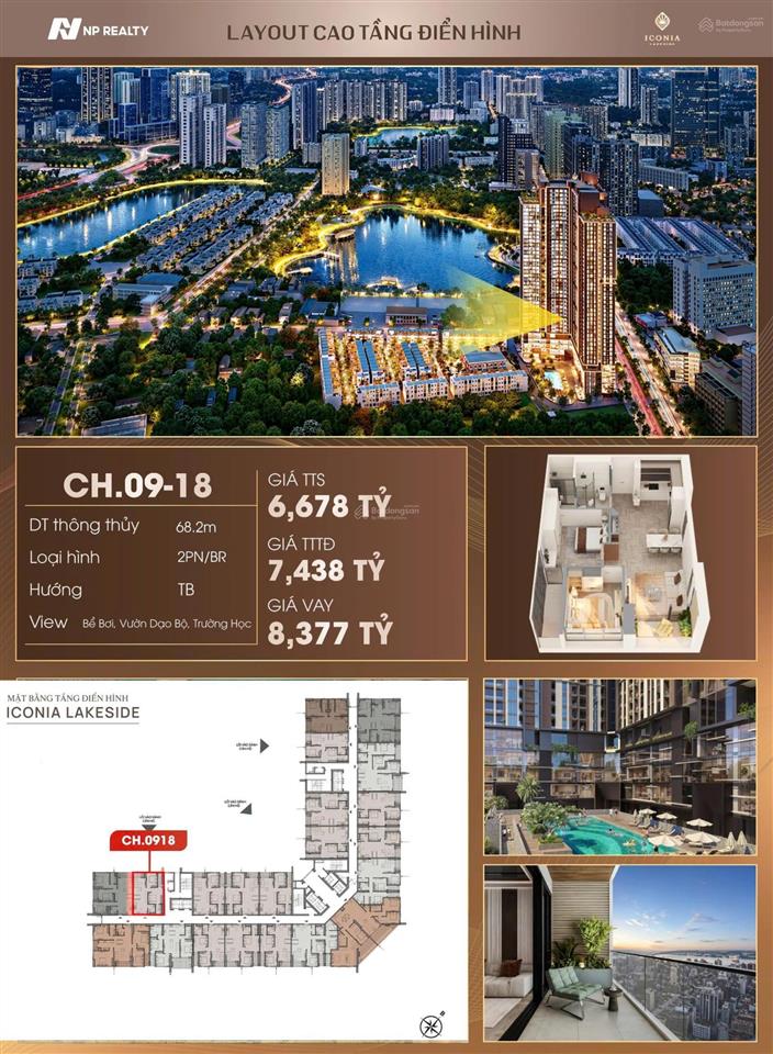 Nhượng lại căn 2pn 68m² trục 18 giá thanh toán sớm 6,8 tỷ. tt tiến độ 7,4 tỷ do không đủ tiền vào