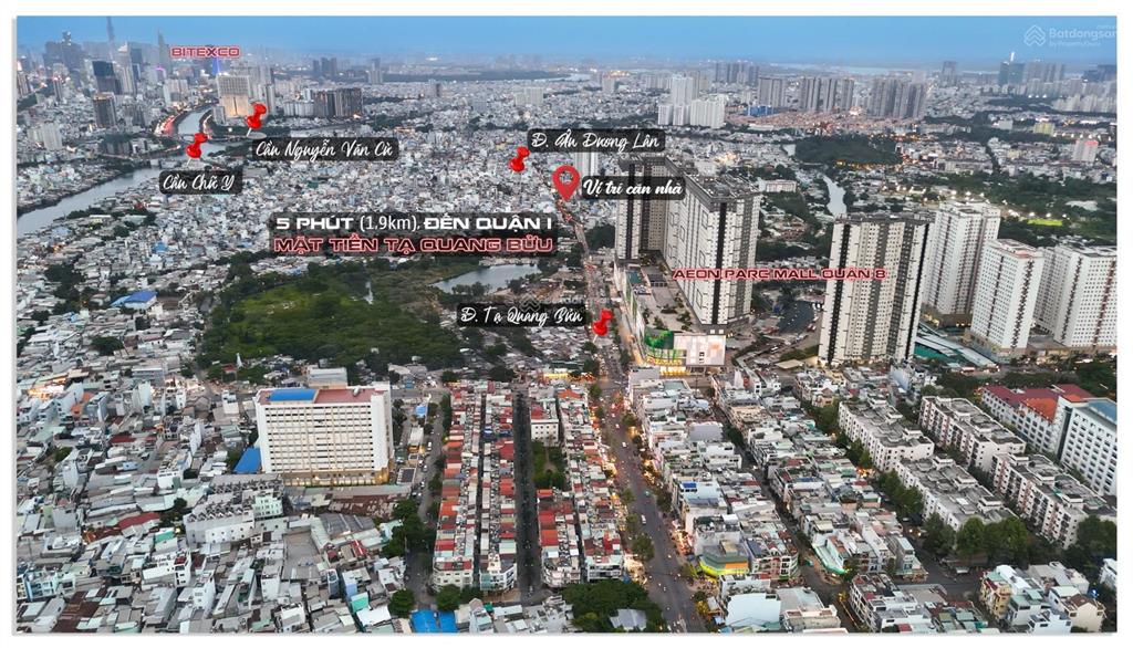 Mặt tiền góc tạ quang bửu  âu dương lân gần aeon  parc mall quận 8, chỉ 7,35 tỷ