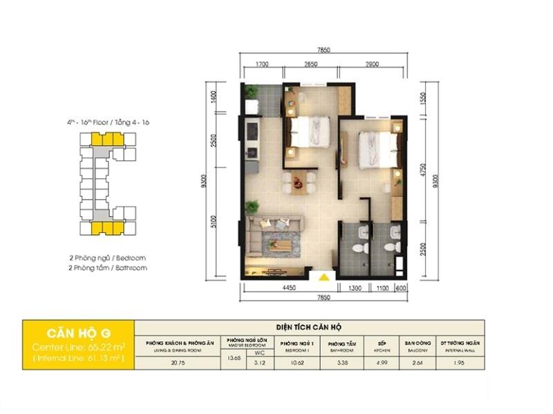 [một viên duy nhất] căn 2pn 2wc có sổ, chủ hỗ trợ bank, hướng nam, giá thương lượng, sky 9