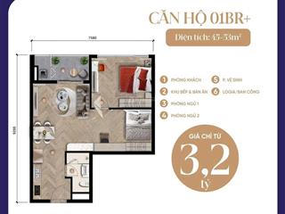 Căn 1pn+ 53m2 | symphony 5, vị trí ngay sông hàn. chiết khấu 22%. cho thuê 25tr/tháng