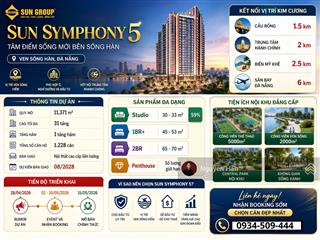 Sun symphony 5 tạo dòng tiền ngay sun group căn hộ view sông hàn đà nẵng  chính thức nhận booking
