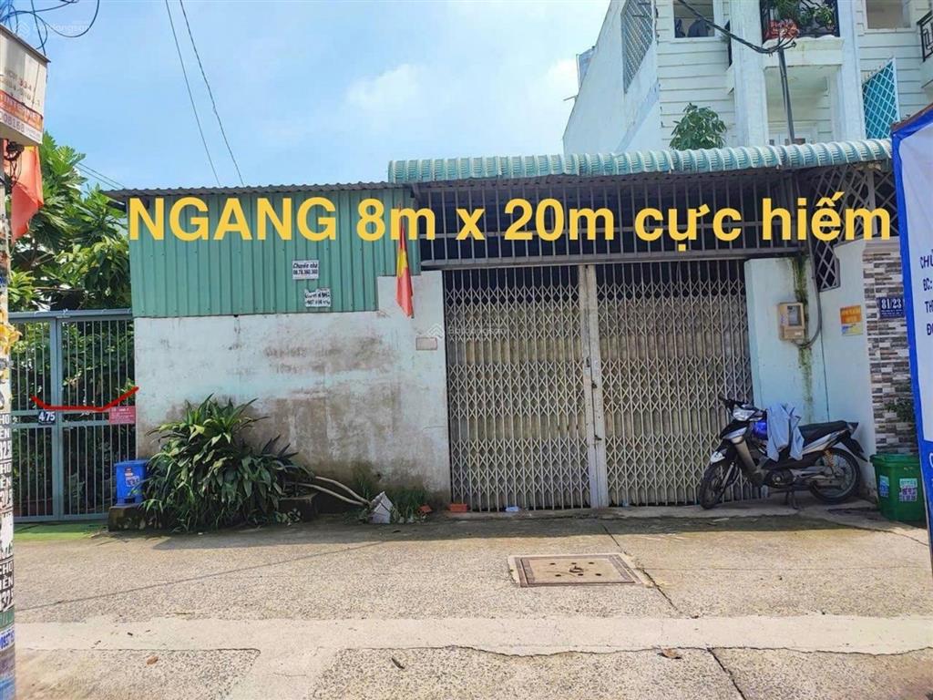 Hàng hiếm quận 12 8m 20m 161m hẻm xe tải giảm từ 1 tỷ, 7.6 tỷ còn 6.6 tỷ
