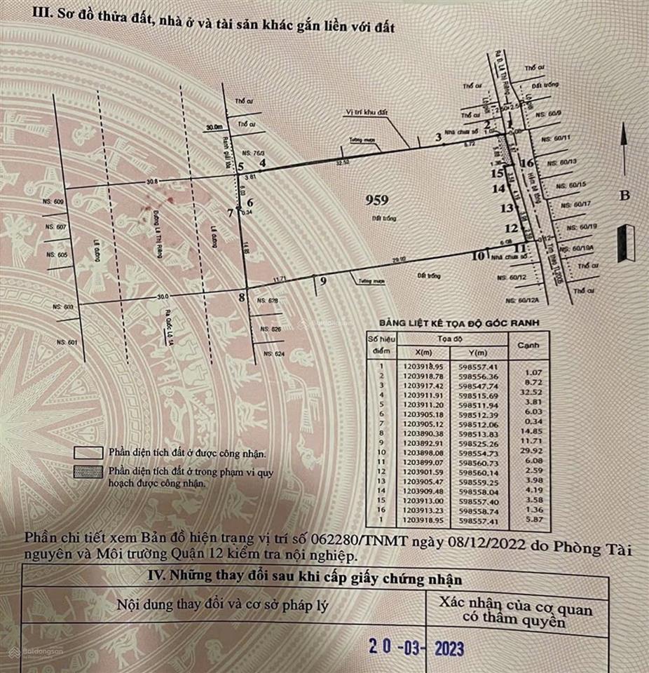 Mặt phố lê thị riêng  quận 12 | 1.000m mặt tiền 22m (full thổ cư) dòng tiền sẵn 400 tr/năm