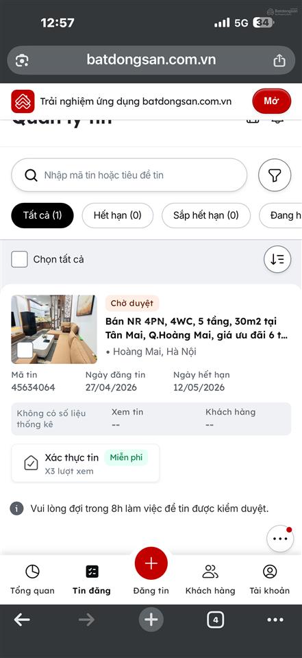 Bán nhà riêng đẹp xuất sắc tại tân mai, 6 tỷ, 30m2, 4pn, 4wc, 5 tầng
