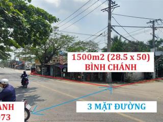 Siêu phẩm 3 mặt đường 1500m đất, ngang 28,5m, bình chánh, hcm