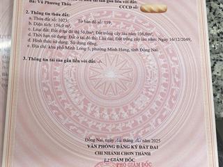 Bán đất xã minh long, chơn thành, đồng nai