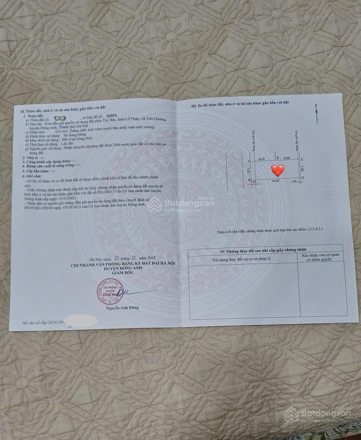 Bán đất đấu giá phía tây bắc lễ pháp, xã tiên dương, huyện đông anh  xã phúc thịnh mới