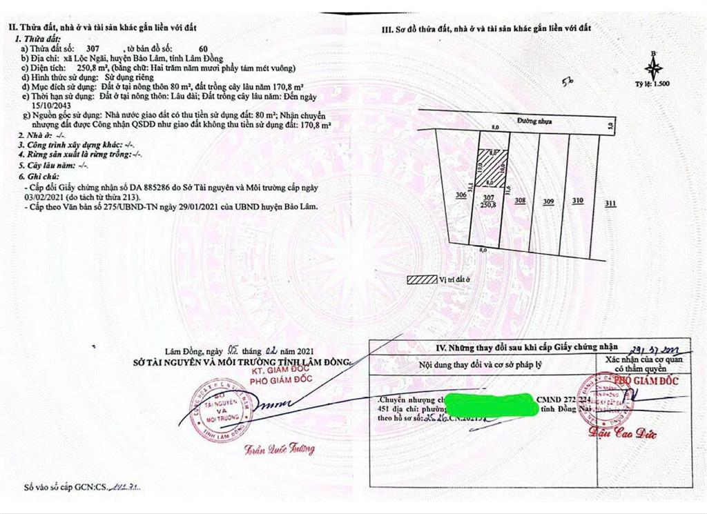 [bán đất chính chủ] lô đất đẹp tại bảo lâm 1 (lộc ngãi cũ)  sẵn thổ cư  giá tốt