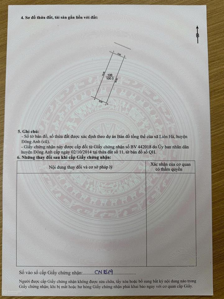 Chính chủ gửi bán lô đất đấu giá x4  thôn hà phong, xã thư lâm sát vin liên hà giá đầu tư 8xtr/m2