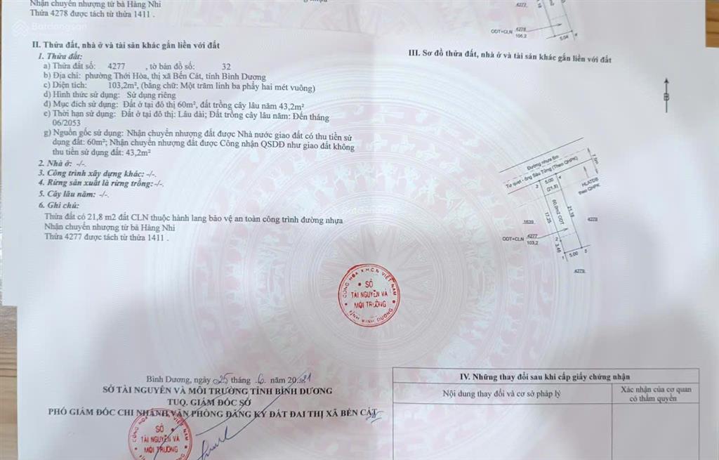 Bán đất phường thới hòa tphcm