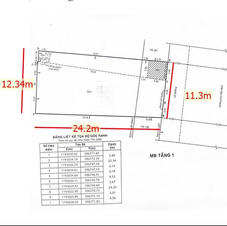 86 tỷ / mặt tiền 797799 lũy bán bích  11,3x24.2m / cn 279m²  hầm 7 tầng / hđt 300 triệu / tháng