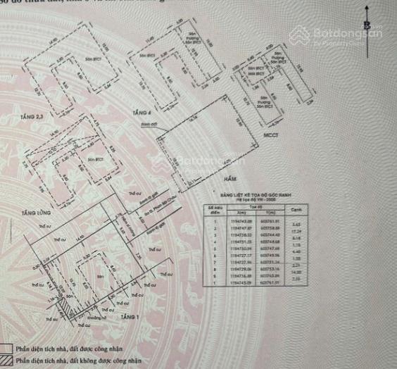 44,5 tỷ  3/57 phan bội châu p. 2  13x17m / 218,3m²  hầm 6 tầng / 43 chdv  hđt 200tr/tháng