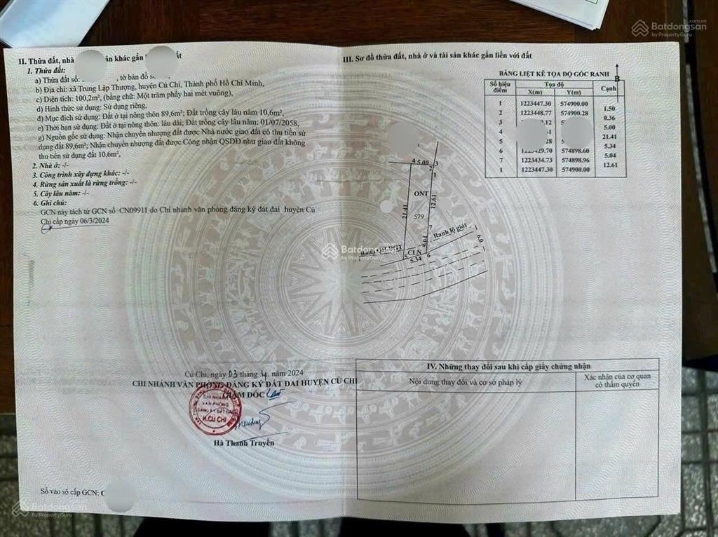 Tôi cần bán gấp lô đất để về quê ở đường trung lập, xã thái mỹ mới 100m2 giá 1 tỷ 2 sổ hồng riêng