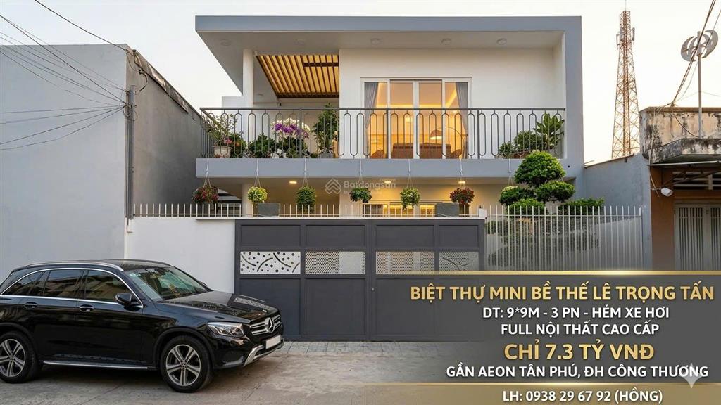 Biệt thự mini đường lê trọng tấn  ngang 9m bề thế  full nội thất cao cấp  hẻm xe hơi  81m2