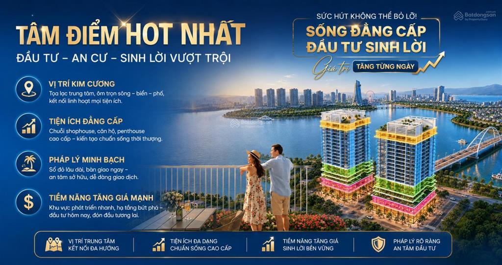 Hot! bán cc s  light tower, 2,44 tỷ, 33,3m2, 1pn, 1wc, đông bắc, đà nẵng