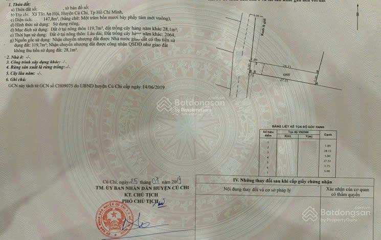 Bán đất 5x30 148m2 tại nguyễn văn khạ, sổ hồng riêng, giá 1 tỷ 100 triệu