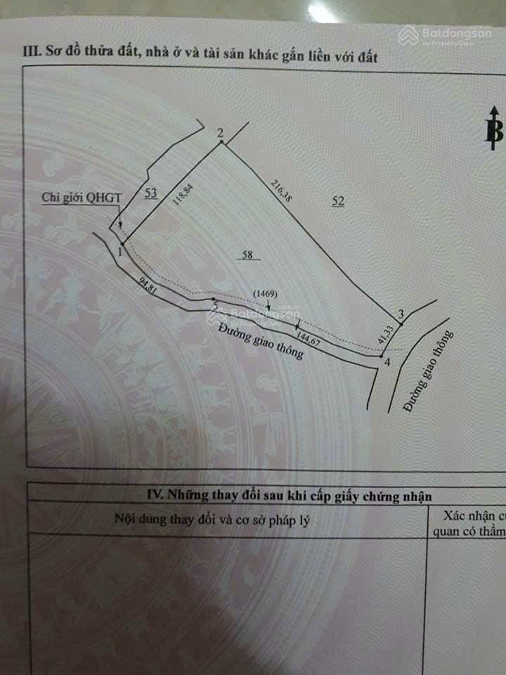 Cần bán đất hơn 18 sào (3 sào thổ cư, 15 sào cln), sổ hồng đầy đủ