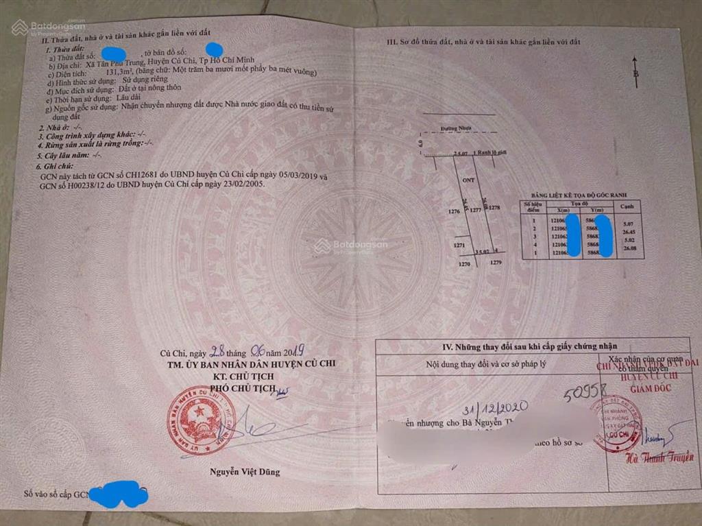 131m2 giá full 1,3 tỷ ngay tỉnh lộ 2 tân phú trung, củ chi,đất sát bên vinhome hóc môn, sổ riêng