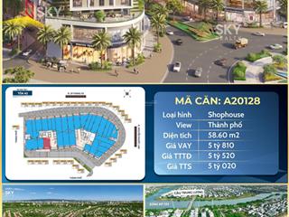 Shophouse sun cora tower  58,60 m, chỉ từ 5,020 tỷ