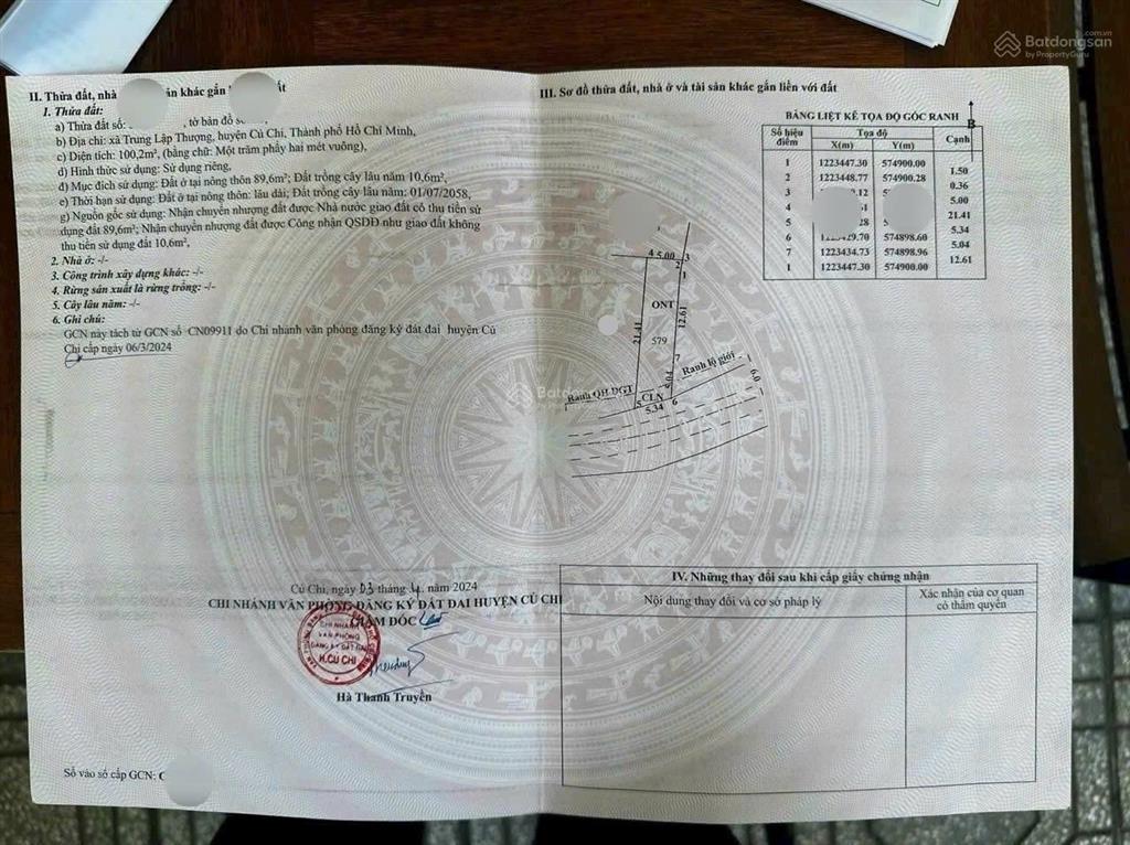 Tôi cần bán gấp lô đất để về quê ở đường trung lập, xã thái mỹ mới 100m2 giá 1 tỷ 2 sổ hồng riêng