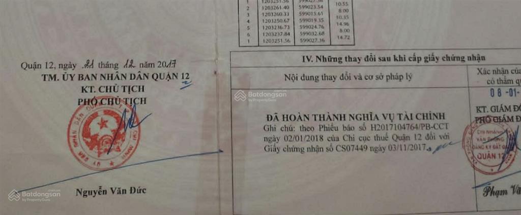 Chính chủ bán đất mặt đường  quận 12  ngay cầu sắp sập  sđcc