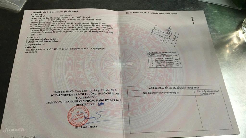 Đất gần vinhome!!!lô đất 85m2(5x17)giá 1tỷ2 đường nguyễn thị lắng xã tân phú trung huyện củ chi shr