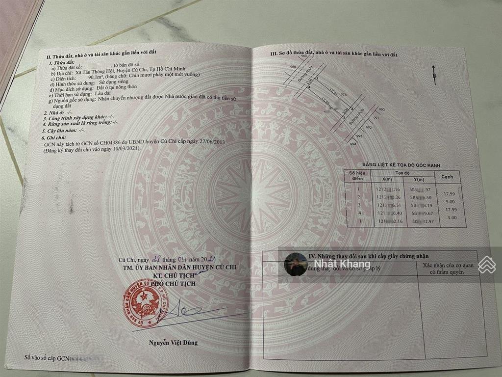Cần bán nhanh lô đất tỉnh lộ 2 tân thông hội củ chi 90m²  1,7tỷ shr chính chủ lộ giới 12m