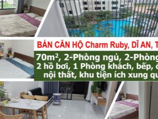 Bán căn hộ chung cư charm city 2,64 tỷ vnd 70 m2 full nội thất đẹp, tầng 4, view hồ bơi