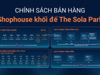 Htls 0% trong 2 năm sau khi bàn giao  chính sách mới nhất tại shophouse vinhomes smart city